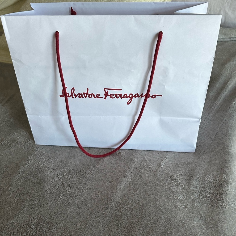 Salvatore Ferragamo White and Red Tote Bag